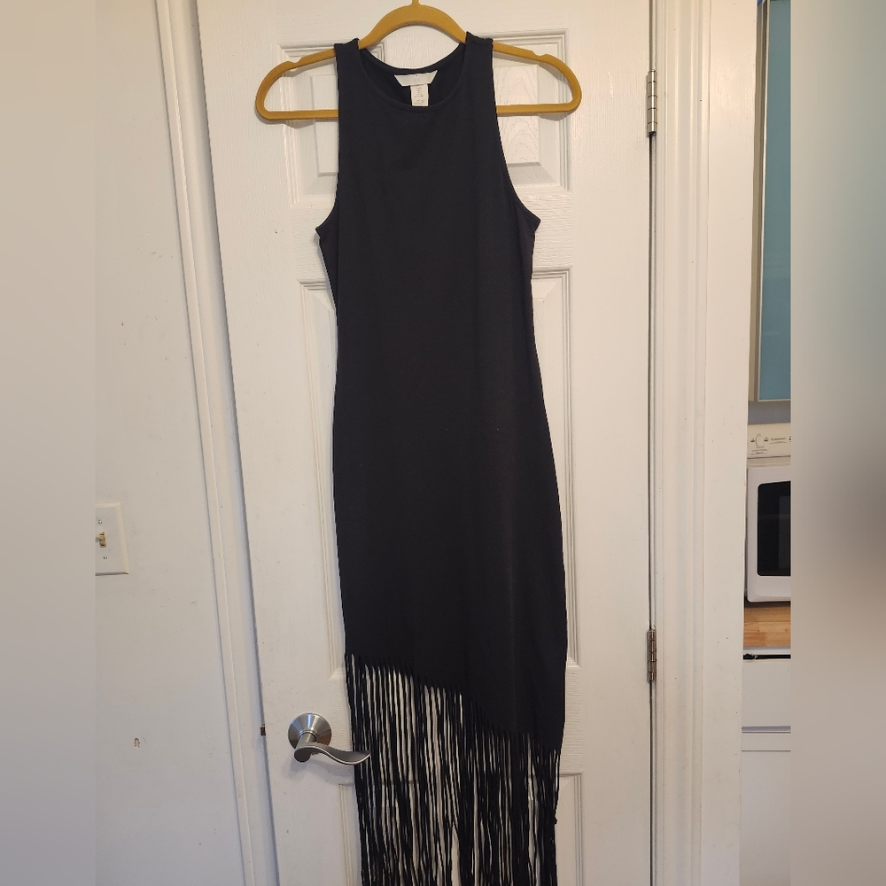 Elegant Black Fringe Dress
